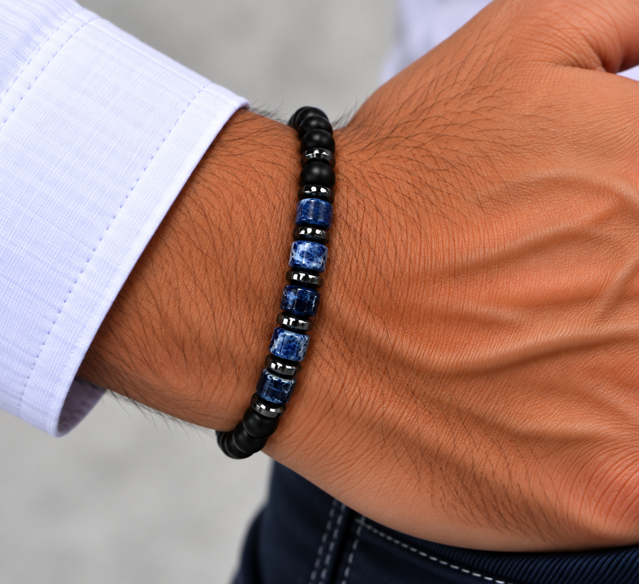 BRACELET HOMME LAPIS-LAZULI