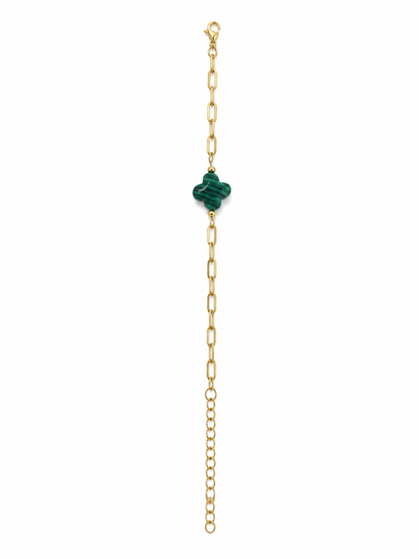BRACELET TREFLE MALACHITE