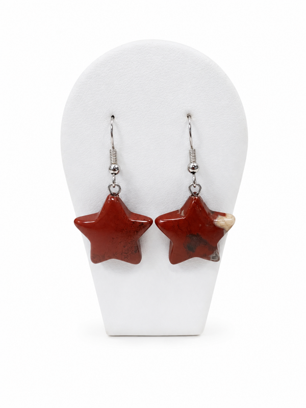 BOUCLE D'OREILLE ETOILE CORNALINE