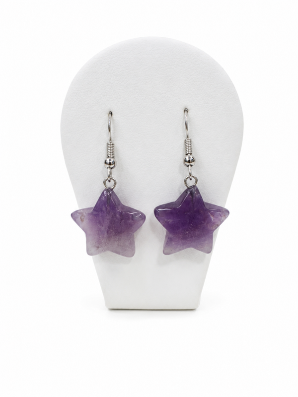 BOUCLE D'OREILLE ETOILE AMETHYSTE