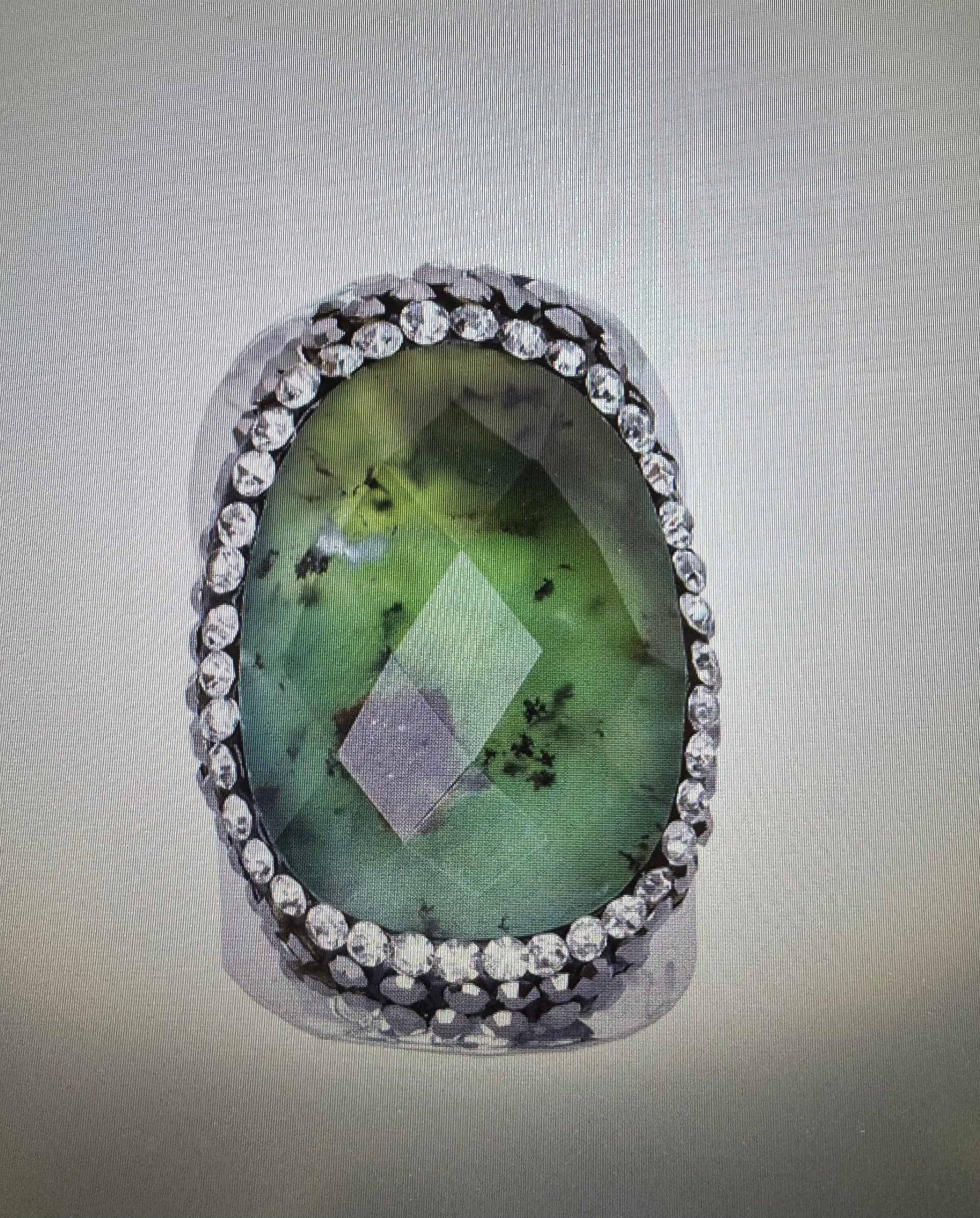 BAGUE ARGENTÉ LIGHT GREEN