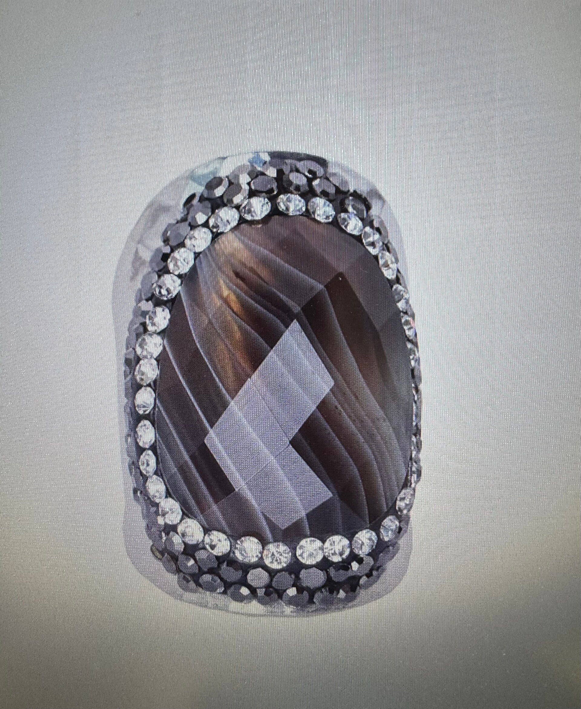 BAGUE ARGENTÉ  BLACK LINE