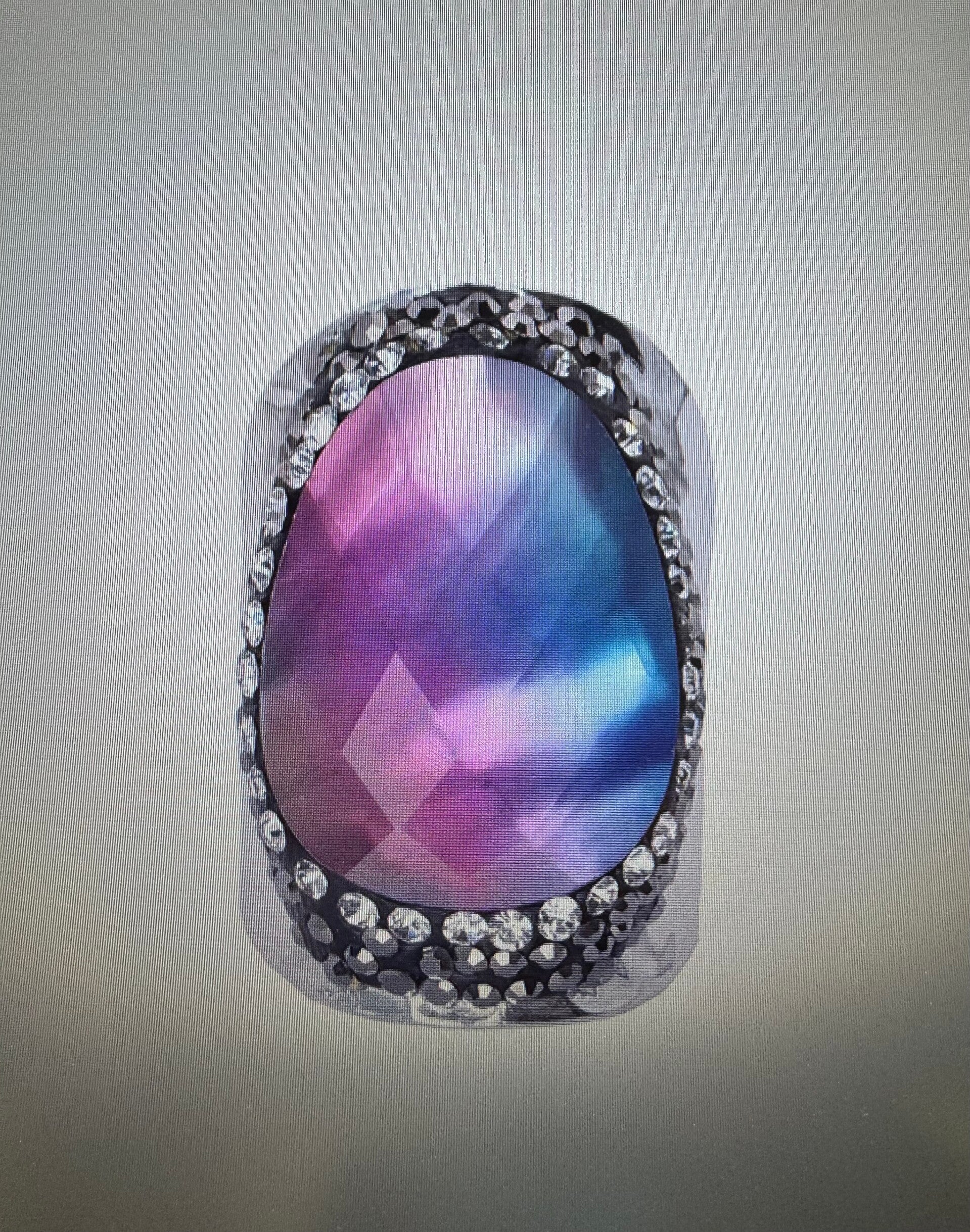 BAGUE  ARGENTÉ DAZZLE SHELL