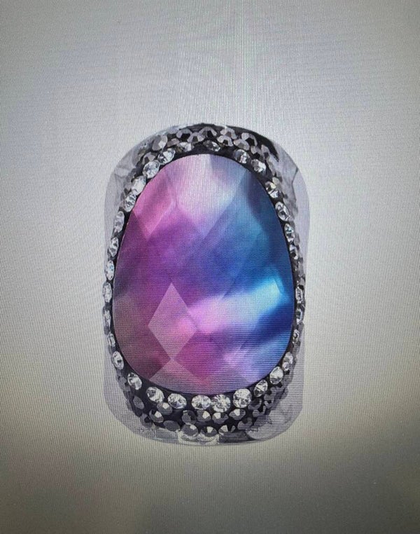 BAGUE  ARGENTÉ DAZZLE SHELL