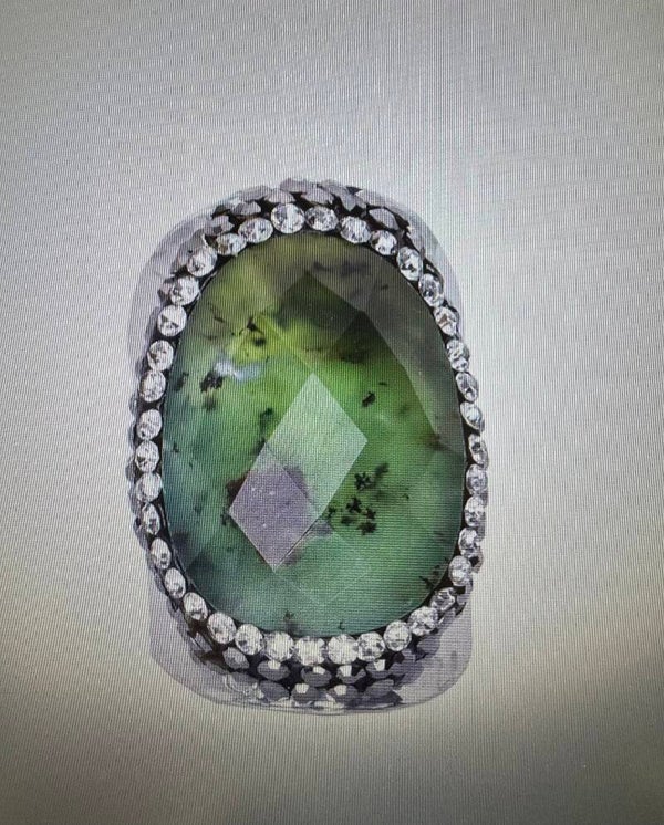 BAGUE ARGENTÉ LIGHT GREEN