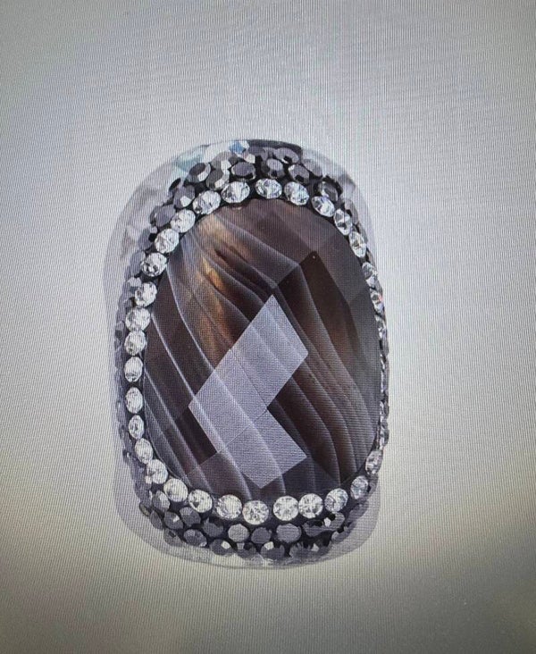 BAGUE ARGENTÉ  BLACK LINE