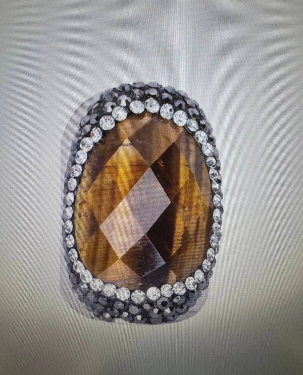 BAGUE ARGENTÉ OEIL DU TIGRE