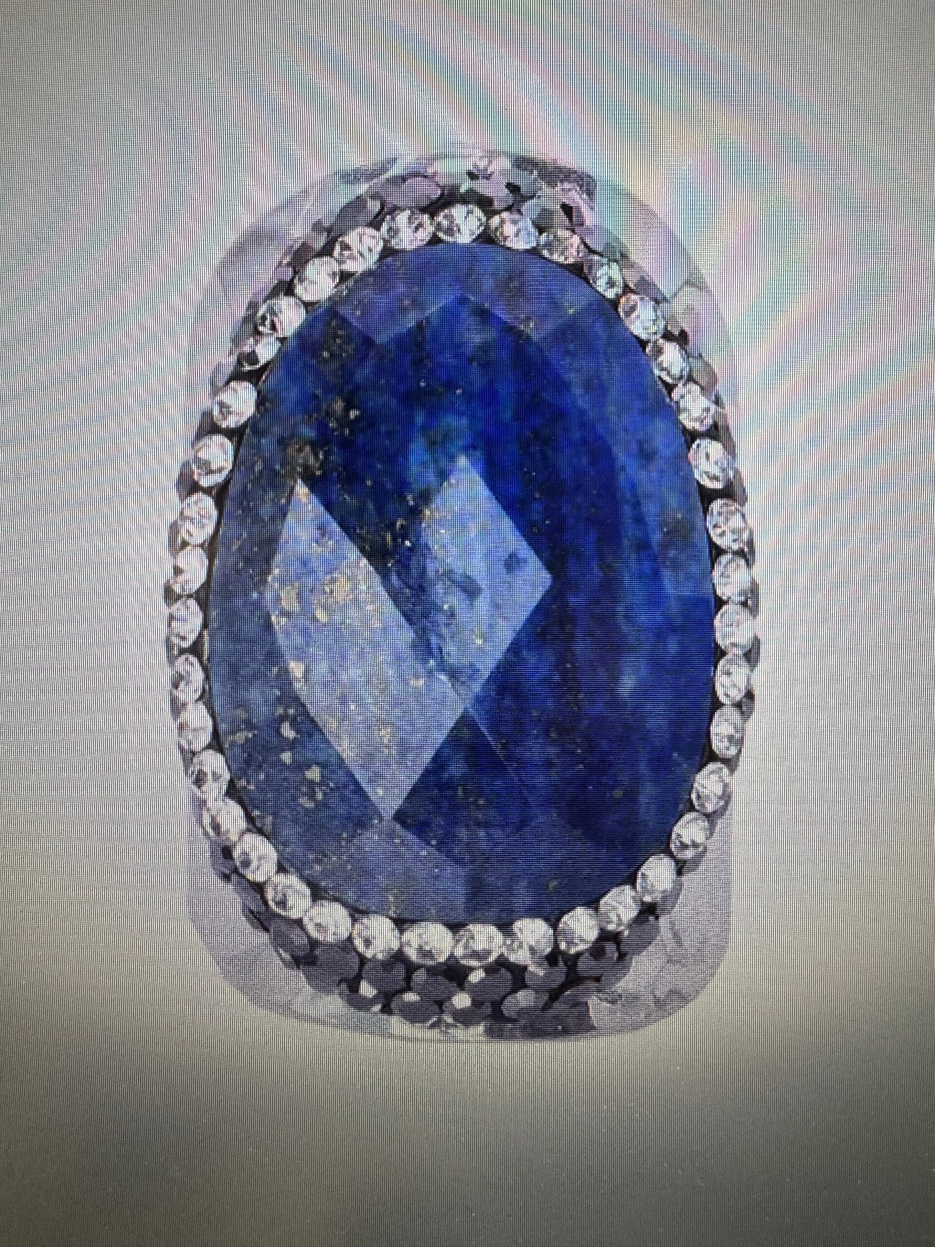 BAGUE  ARGENTÉ LAPIS-LAZULI