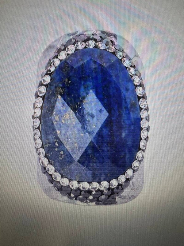BAGUE  ARGENTÉ LAPIS-LAZULI