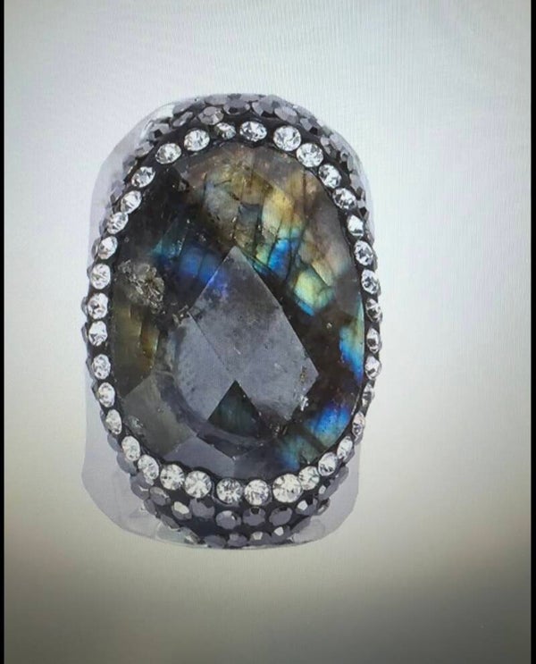BAGUE ARGENTÉ LABRADORITE