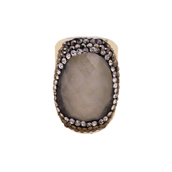 BAGUE ARGENTÉ PIERRE DE LUNE