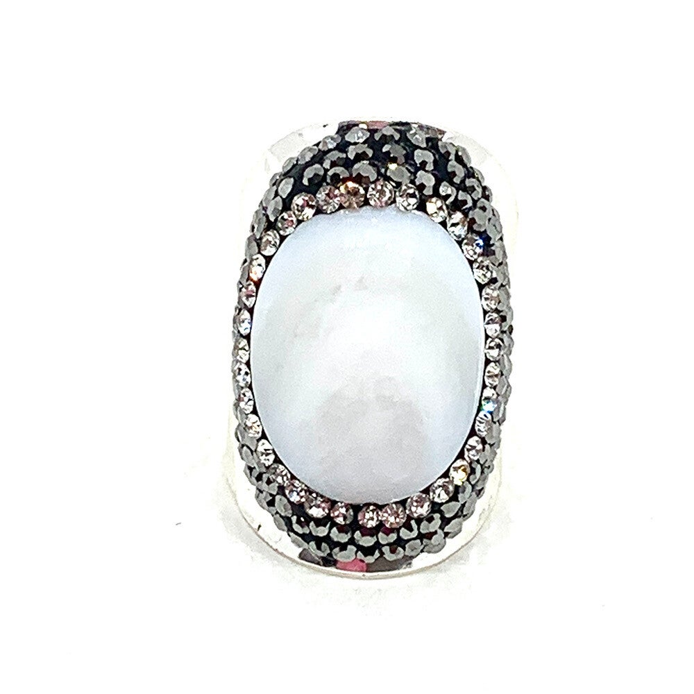 BAGUE ARGENTÉ NACRE