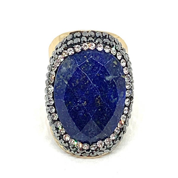 BAGUE DORÉ LAPIS-LAZULI