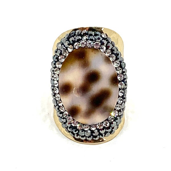 BAGUE DORÉ TIGER SHELL