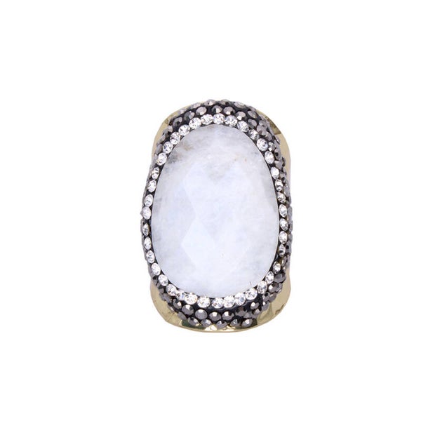 BAGUE DORÉ MOON STONE
