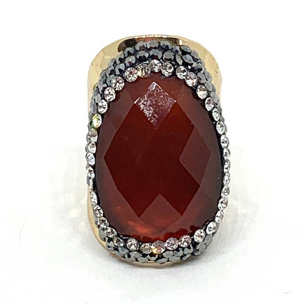 BAGUE DORÉ CORNALINE