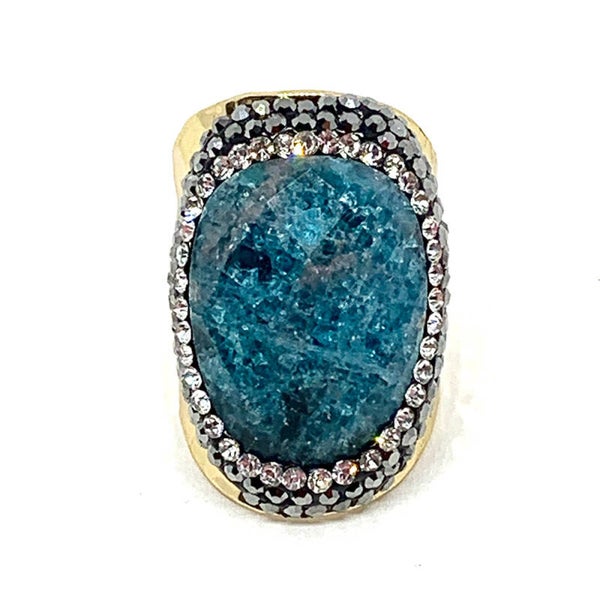 BAGUE DORÉ APATITE