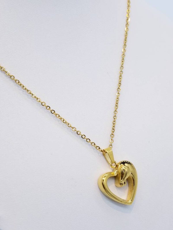 CHAÎNE PENDENTIF CHEVAL OR