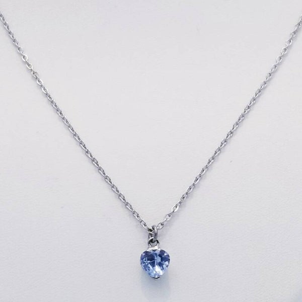 CHAÎNE PENDENTIF COEUR BLEU CLAIR