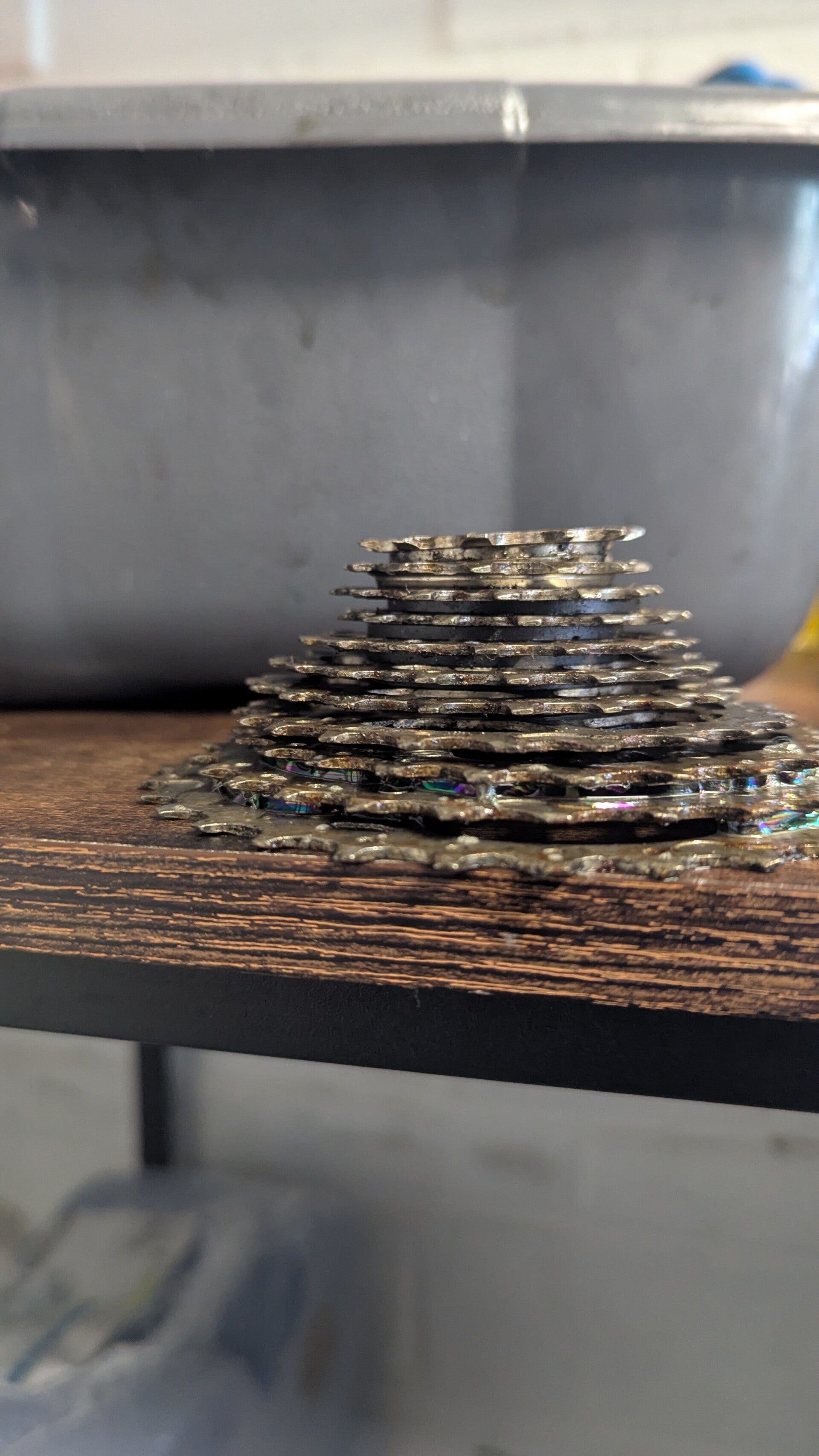 A degreased and cleaned cassette standing on a table giving a feeling of confidence in workmanship