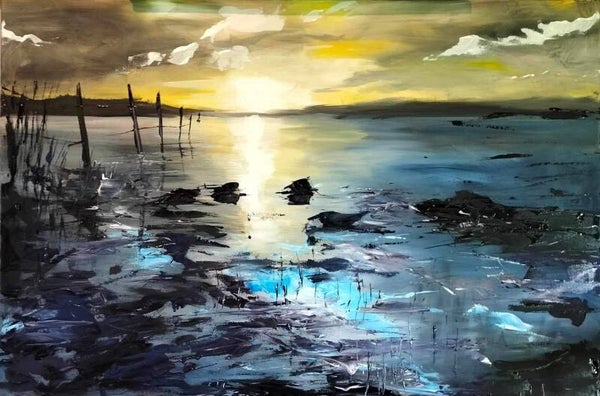 Coucher de soleil sur les lacs de la haute Charente