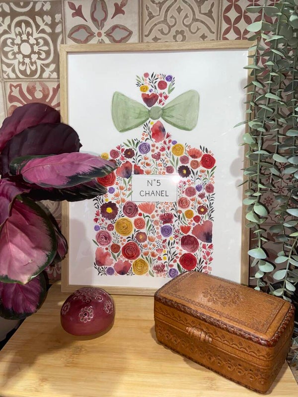 Aquarelle fleurs Chanel
