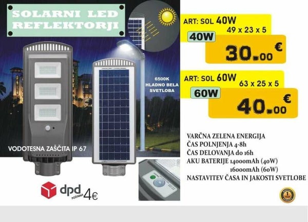 SOLARNI LED REFLEKTORJI 40W & 60W