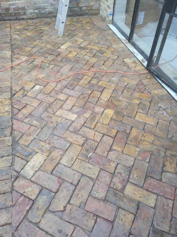 Re-claimed brick paving