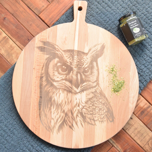 Beukenhouten Borrelplank Uil
