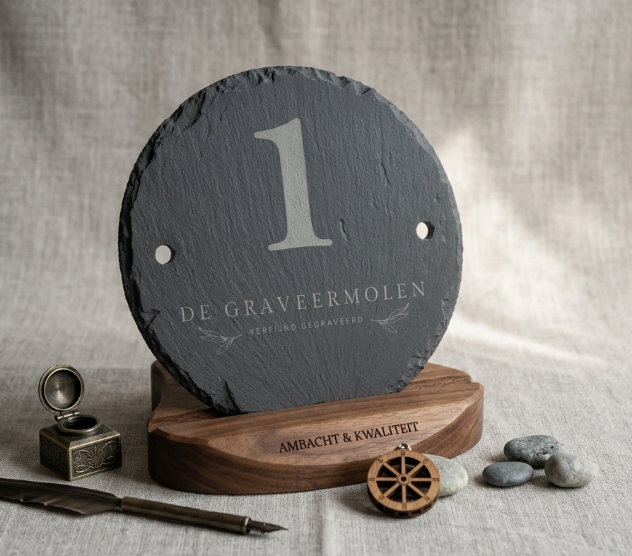 Huisnummerbord Leisteen