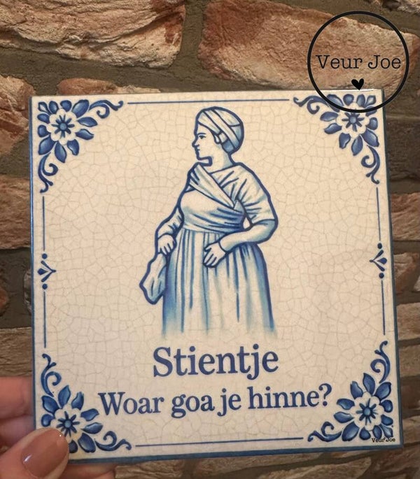 Delftsblauw tegeltje Stientje