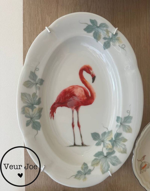 Bord met flamingo