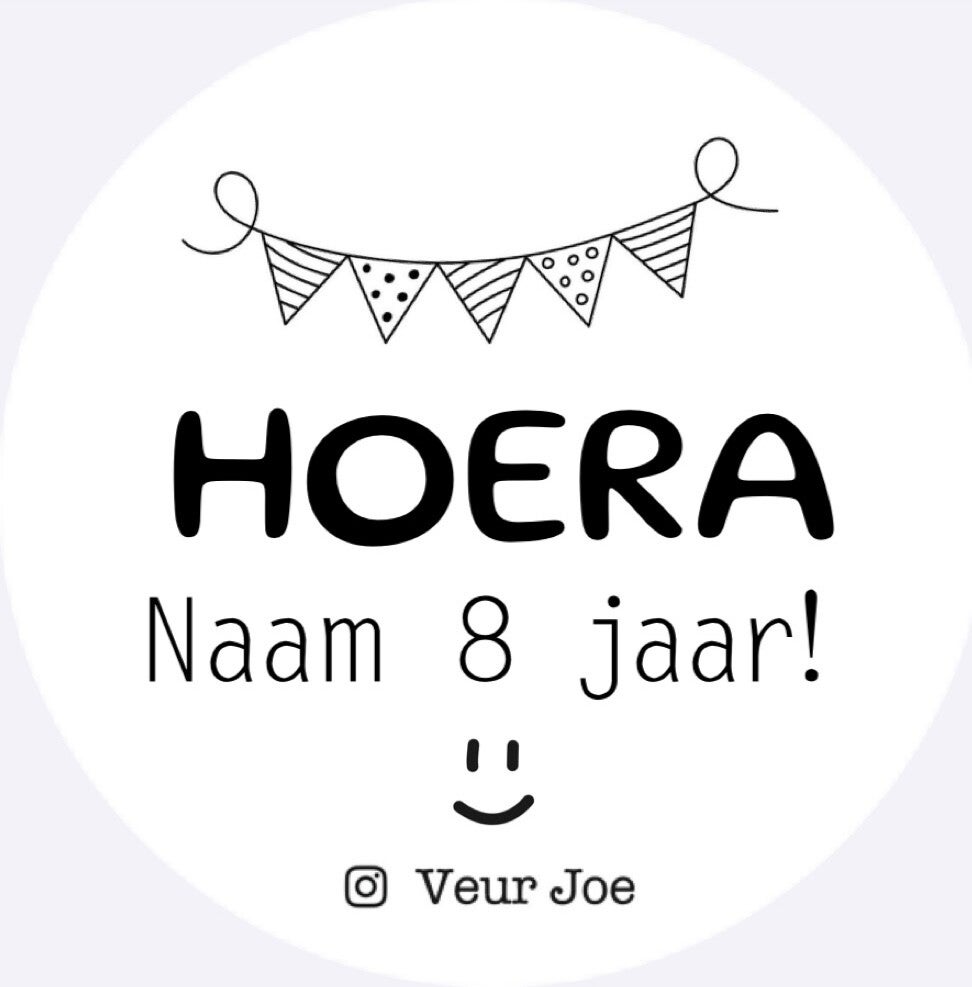 Gepersonaliseerde sticker - Hoera