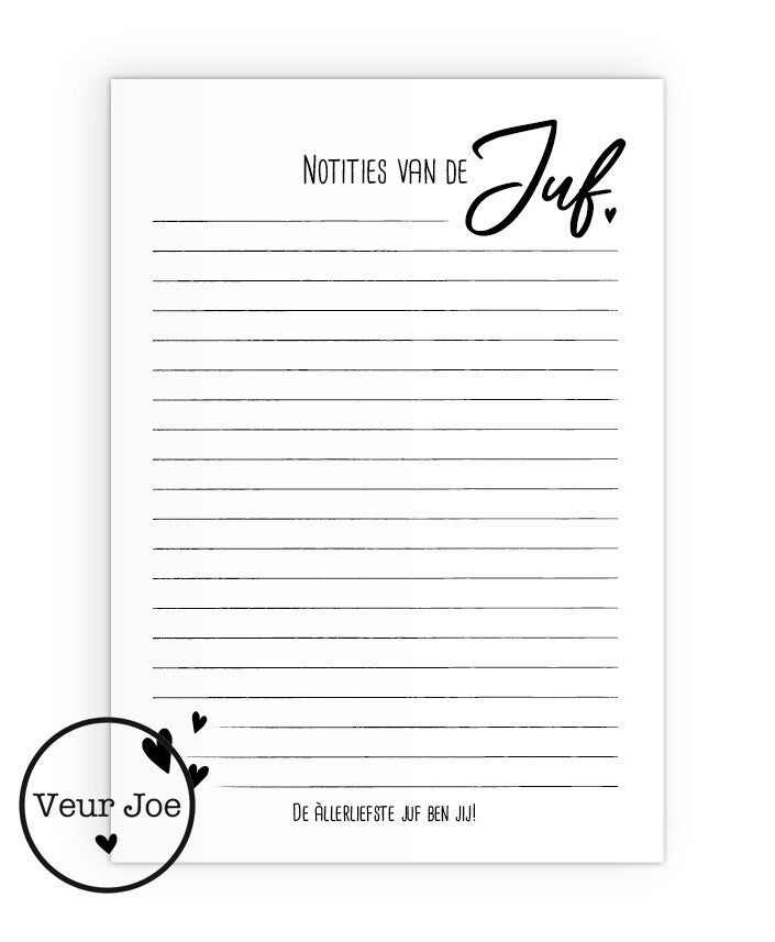 Notitieblok - Juf