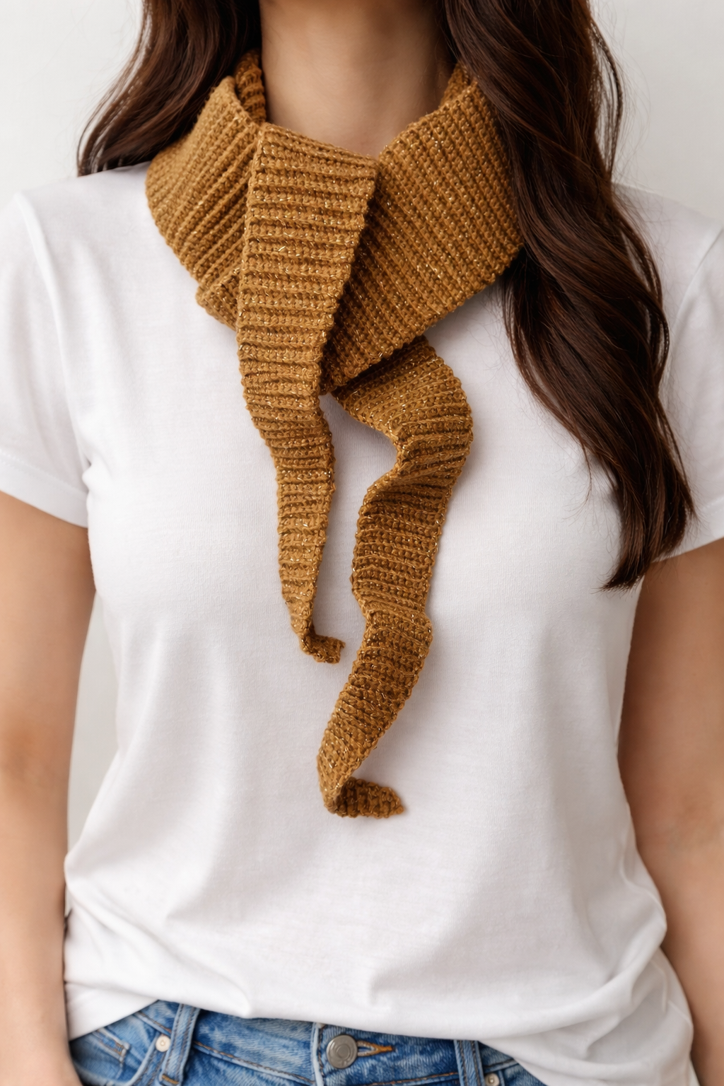 Sophie Scarf jaune moutarde pailleté
