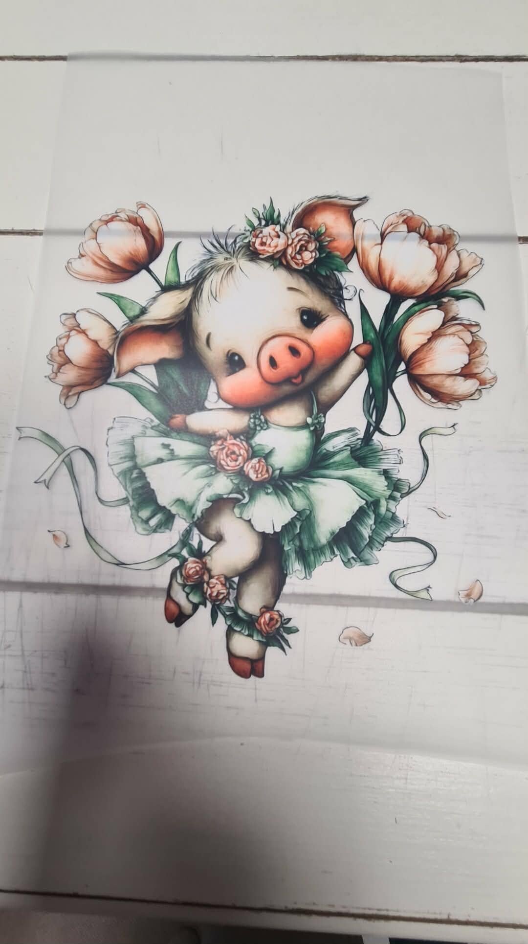 ballerina varkentje met groene tutu