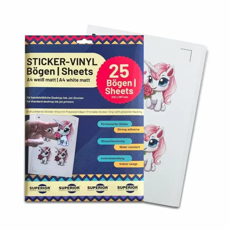 SUPERIOR Sticker-Vinyl white matt