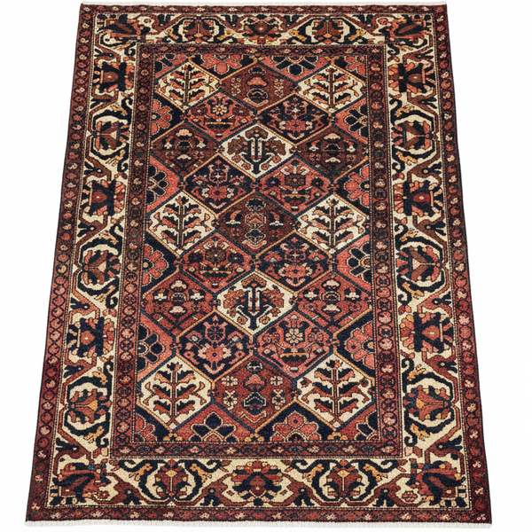Bakhtiar (204 x 150 cm) - Stylish Red Handwoven Persian Rug