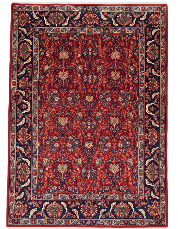 Hamedan (300 x 206 cm) - Handmade Red Persian Rug (9.8 x 6.7 ft)