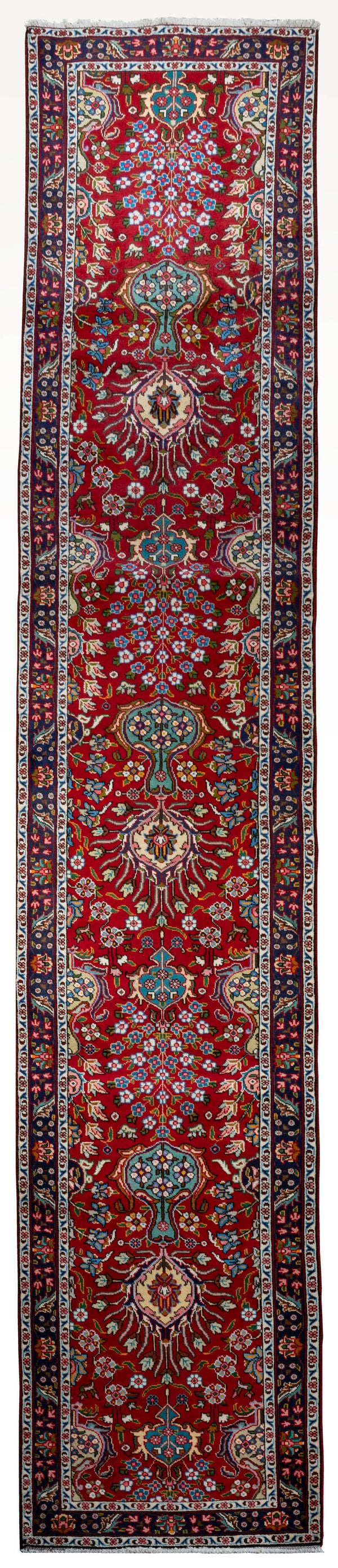 Tabriz Runner (490 x 83 cm) - Extra Large Red Handmade Runner (16 x  2.7 ft)