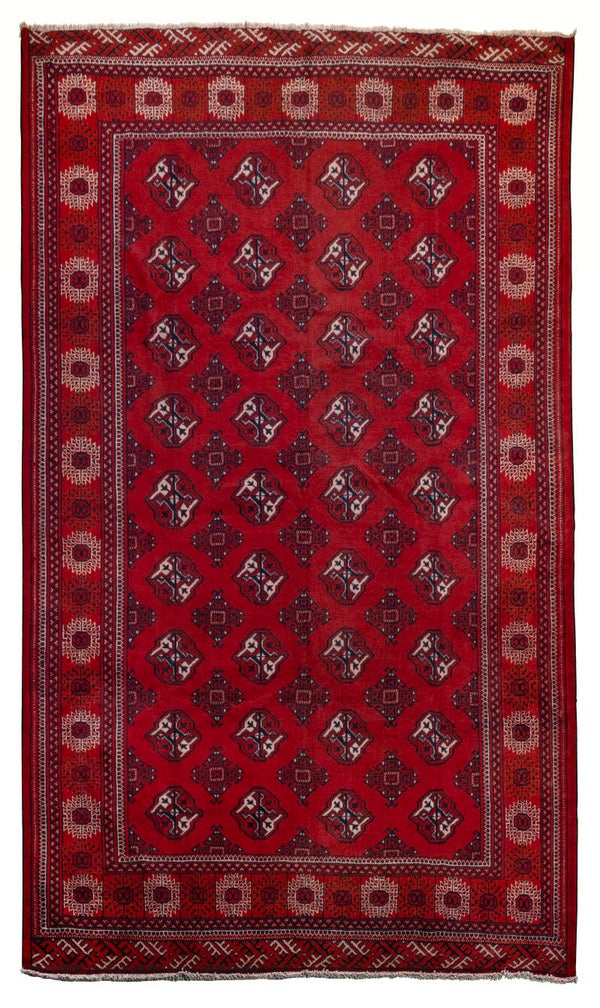 Turkmen (290 x 203 cm) - Red Persian Rectangular Rug (9.5 x 6.6 ft)