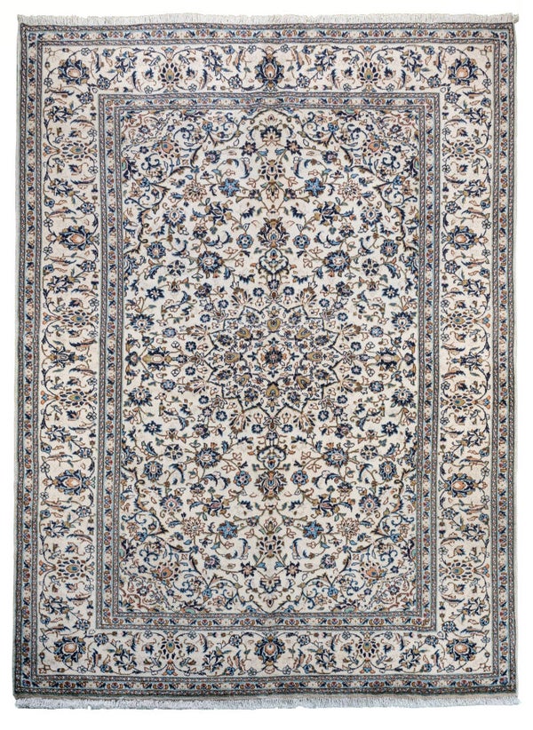 Kashan (300 x 197 cm) - Beige Medallion Persian Rug (9.8 x 6.4 ft)