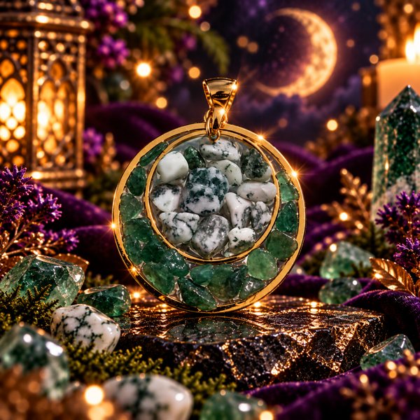 Pendentifs Nyxoria Aventurine & Agate mousse