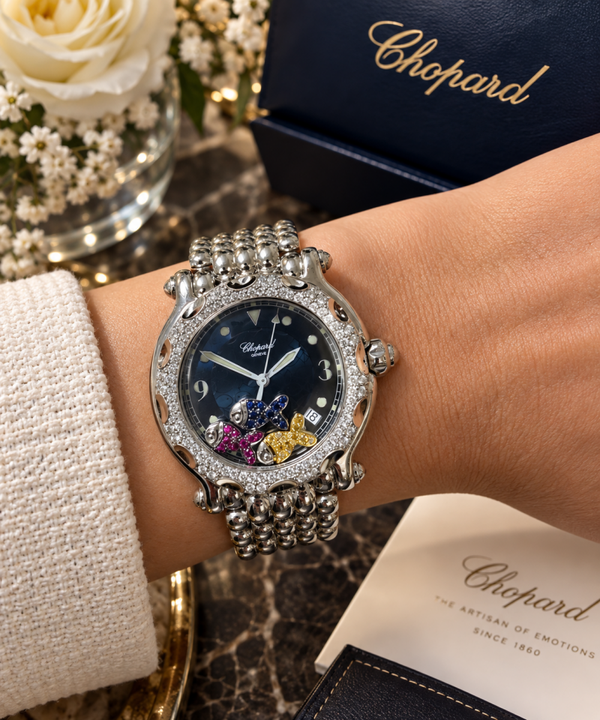 Chopard Happy Sport Happy Fish – diamanten, saffier & robijn