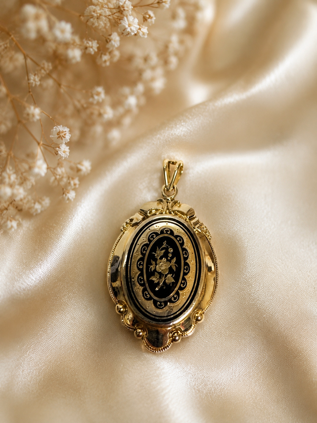 Antiek 9 karaat gouden gedenkmedaillon – ca. 1920 Art.KJ-904