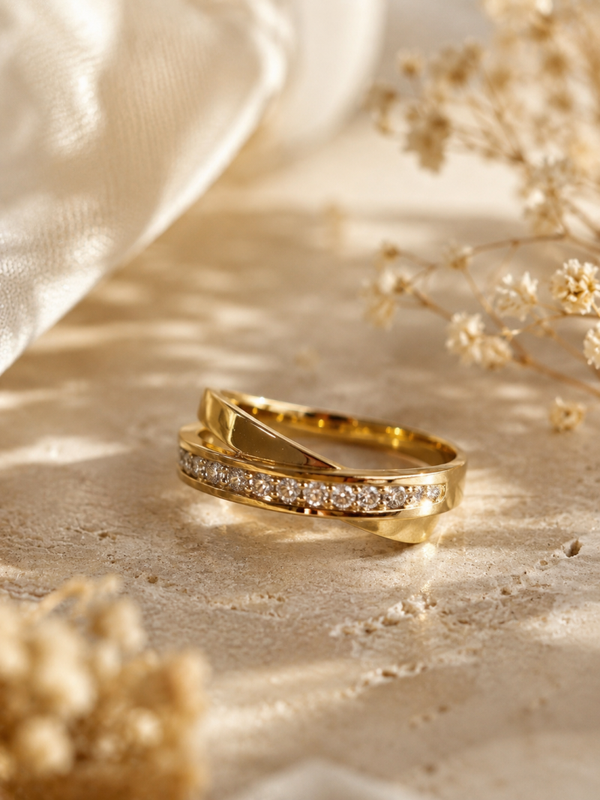 18 karaat gouden ring met diamant – 0,22 ct Art.KJ-919