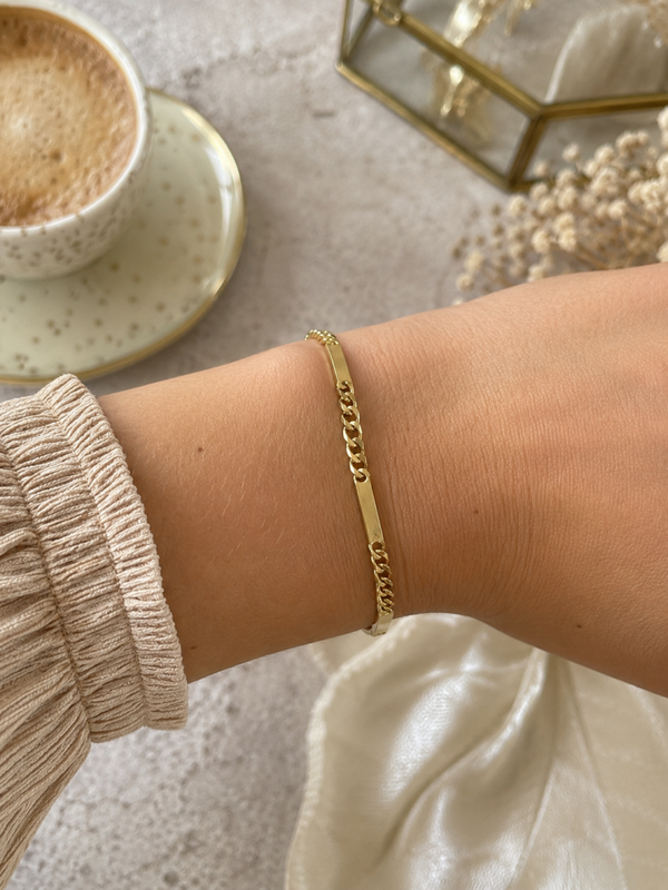 14 karaat gouden fantasie armband – 19 cm Art.KJ-35