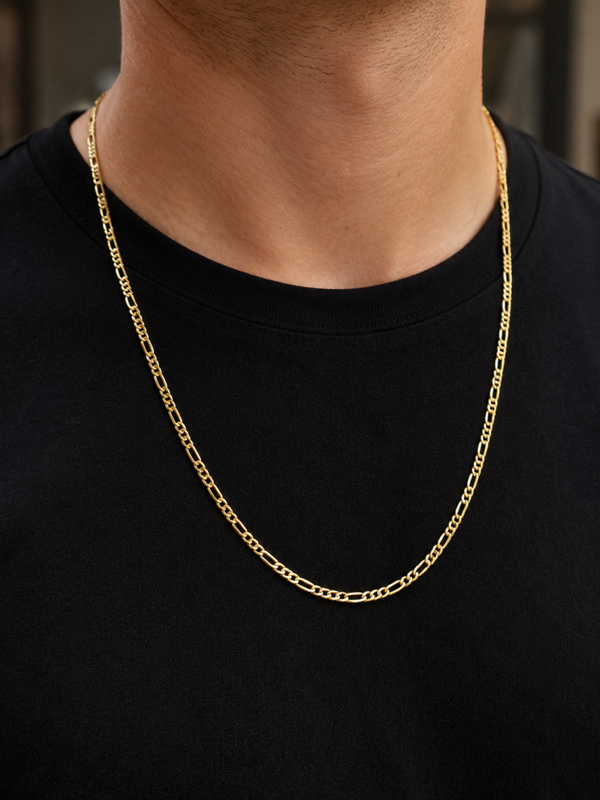 14 karaat gouden Figaro schakelketting – 60 cm Art.KJ-378