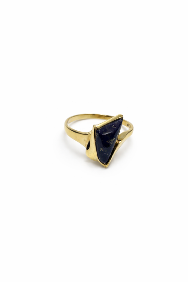 9 karaat gouden ring met lapis lazuli Art.