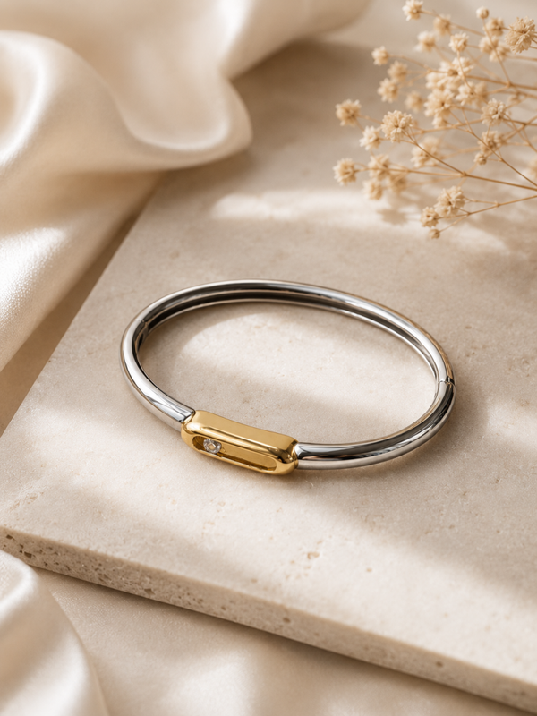 18 Karaat Gouden Armband met Dansende Diamant – Exclusief en Luxe Art.KJ-854